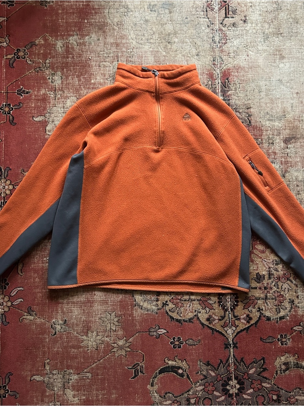 Vintage Nike ACG Orange Fleece Quarter Zip Size XL